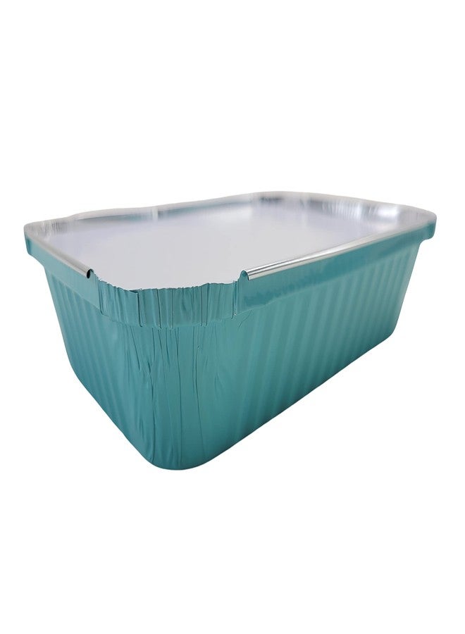 KitchenDance.com KitchenDance Colored Shallow Take Out Pans with Board Lid - 1.5 Pounds Food Storage Aluminum Foil Baking Pan - Aluminum Pans Perfect for Cooking, Freezing, Preparing Food, 6417L (Blue, 50) - Image 3